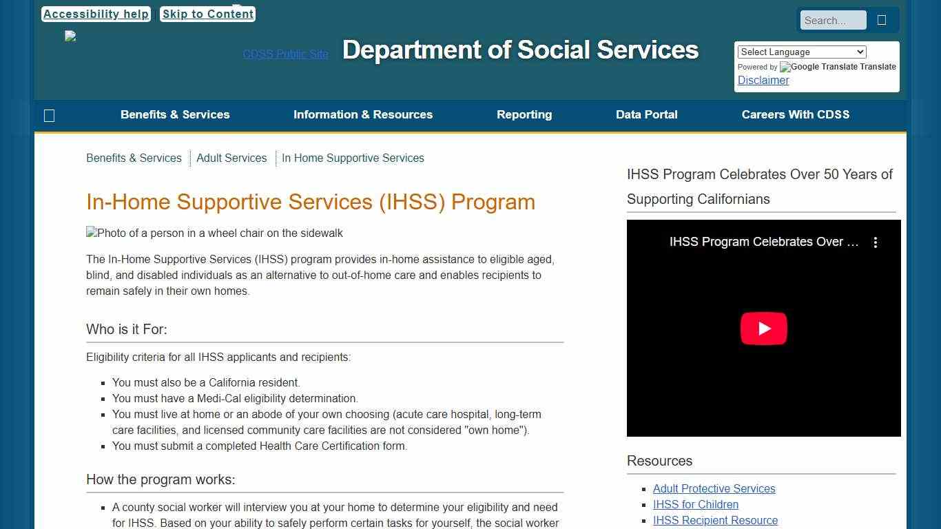 In Home Supportive Services